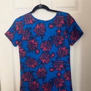 JCrew blue and pink floral dress